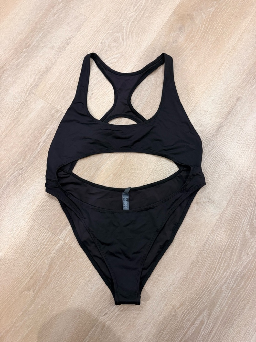 SKIMS Black Monokini Cutout Racerback One-Piece Swimsuit Size 2X